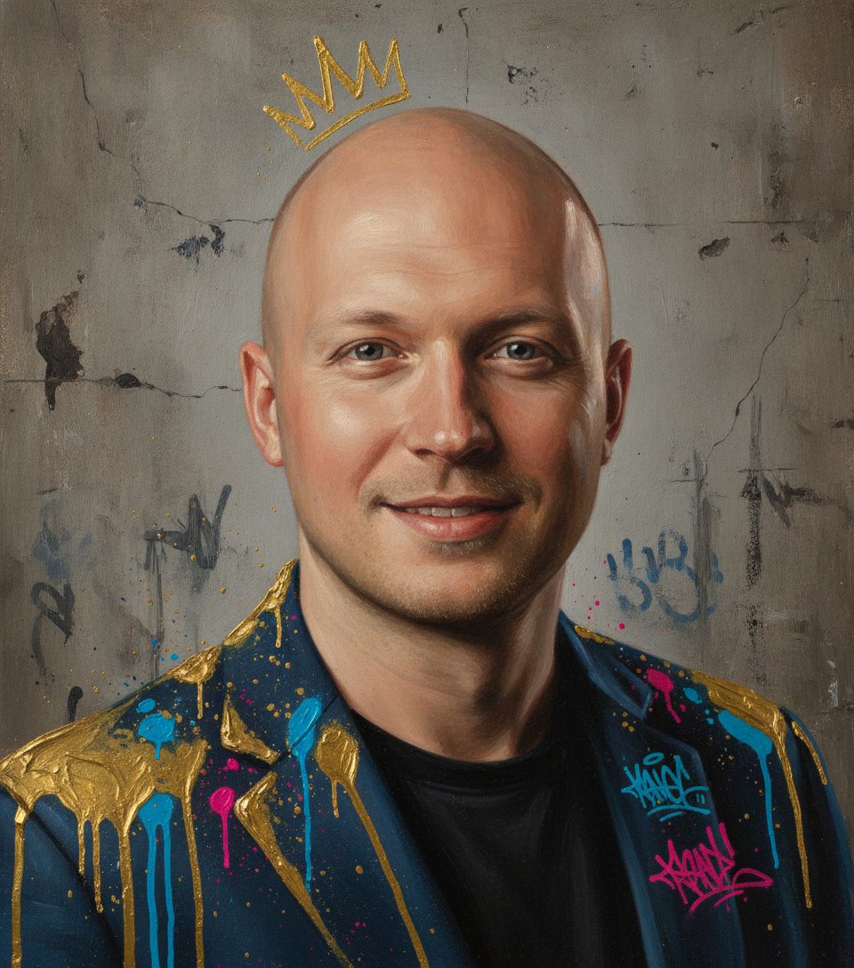 Neo Pop — example AI-painted canvas portrait